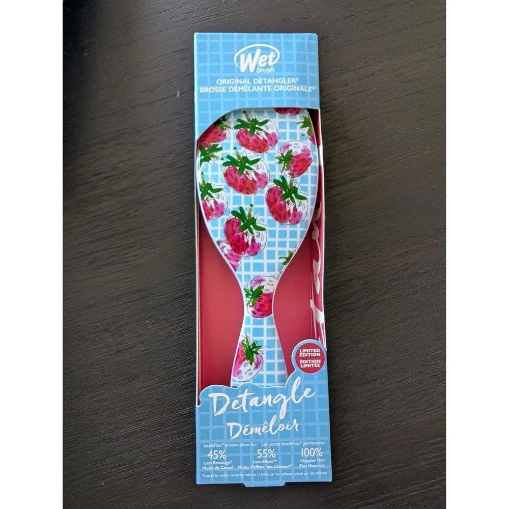Strawberry Wet Brush Original Detangler Limited Edition Grid Hair Brush Cottage - Picture 2 of 7